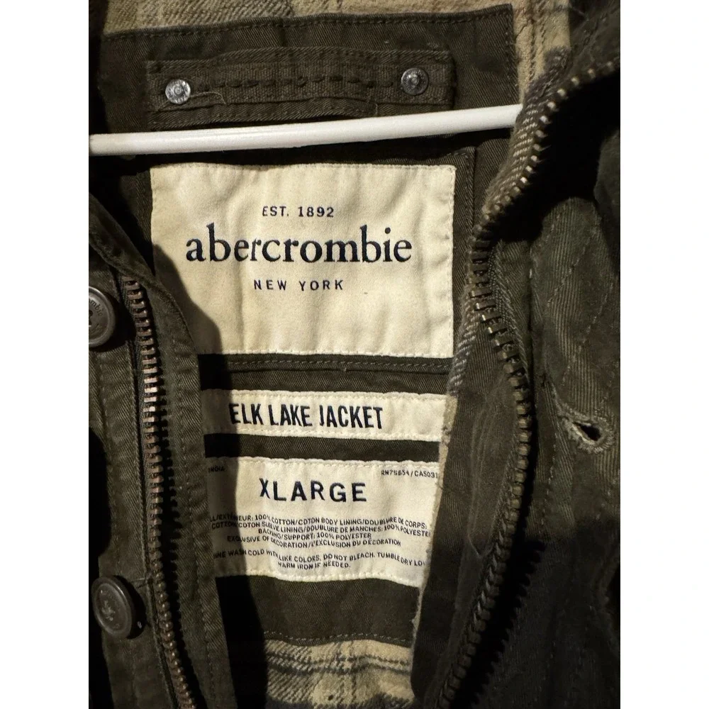 Abercrombie & Fitch Vintage Y2K Elk Lake Jacket XL Wool Flannel Lined Kids